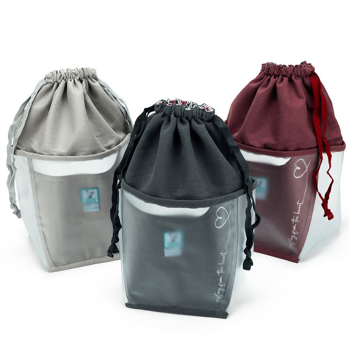 della Q Chicken Boots Double Double Project Bag - *Linen - Slate - Extra Image