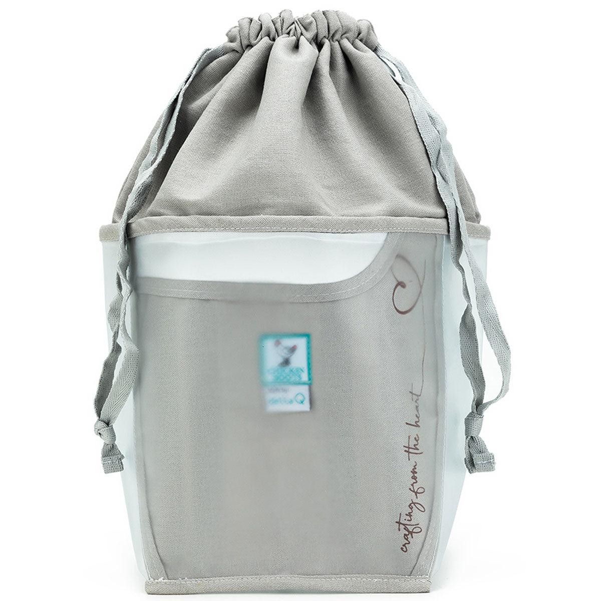 della Q Chicken Boots Double Double Project Bag - *Linen - Pebble - Extra Image
