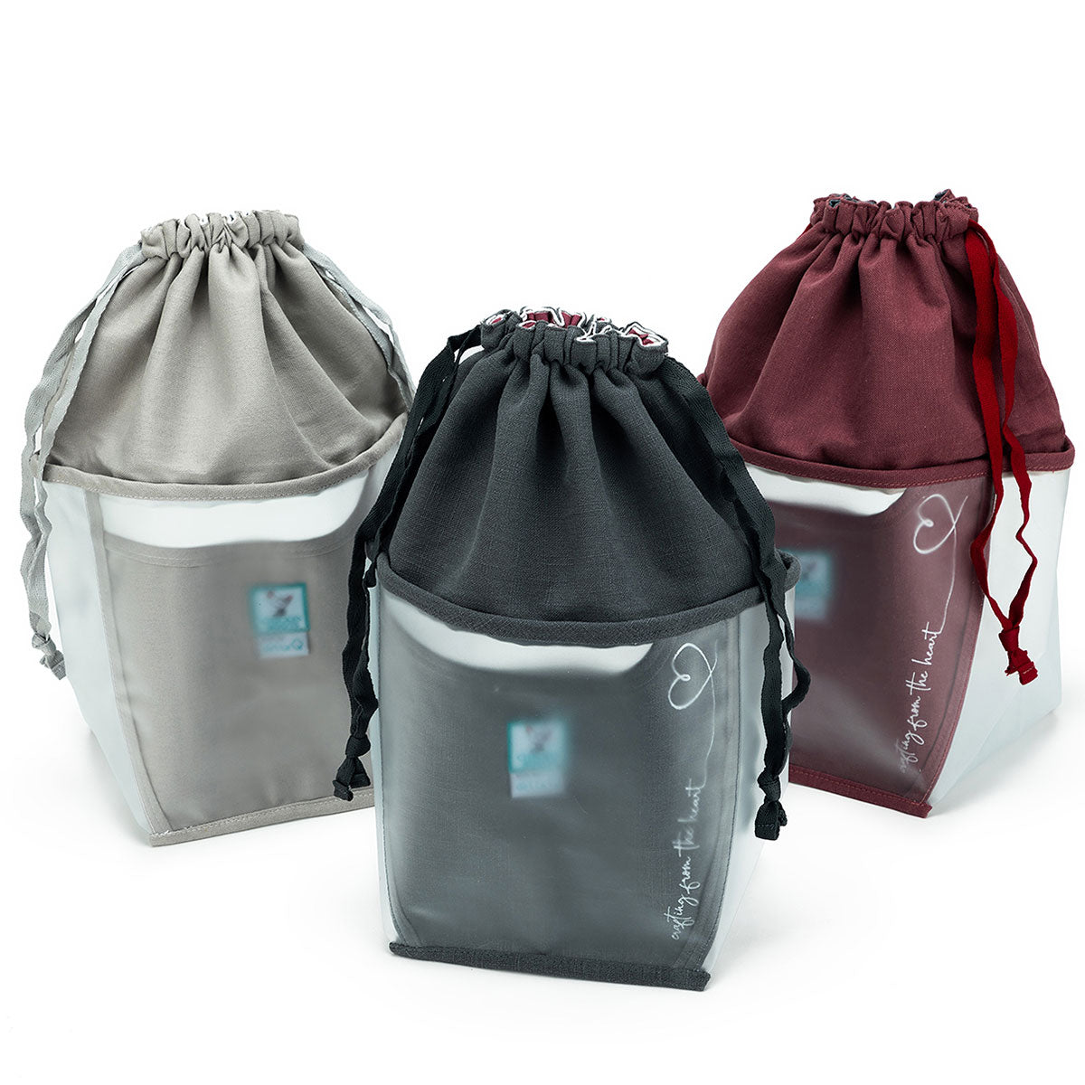 della Q Chicken Boots Double Double Project Bag - *Linen - Pebble - Extra Image