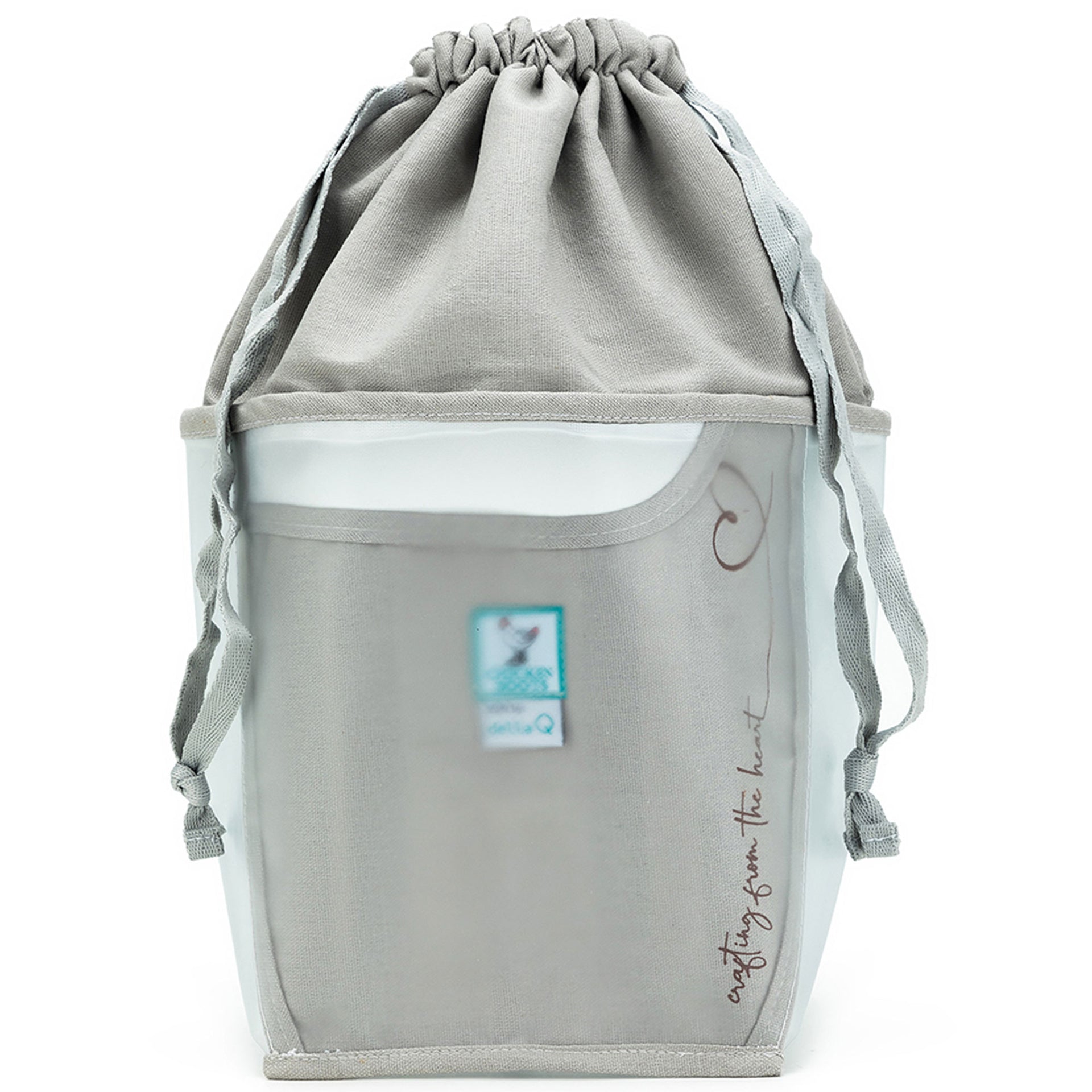 della Q Chicken Boots Double Double Project Bag - *Linen - Pebble - Zoom Image
