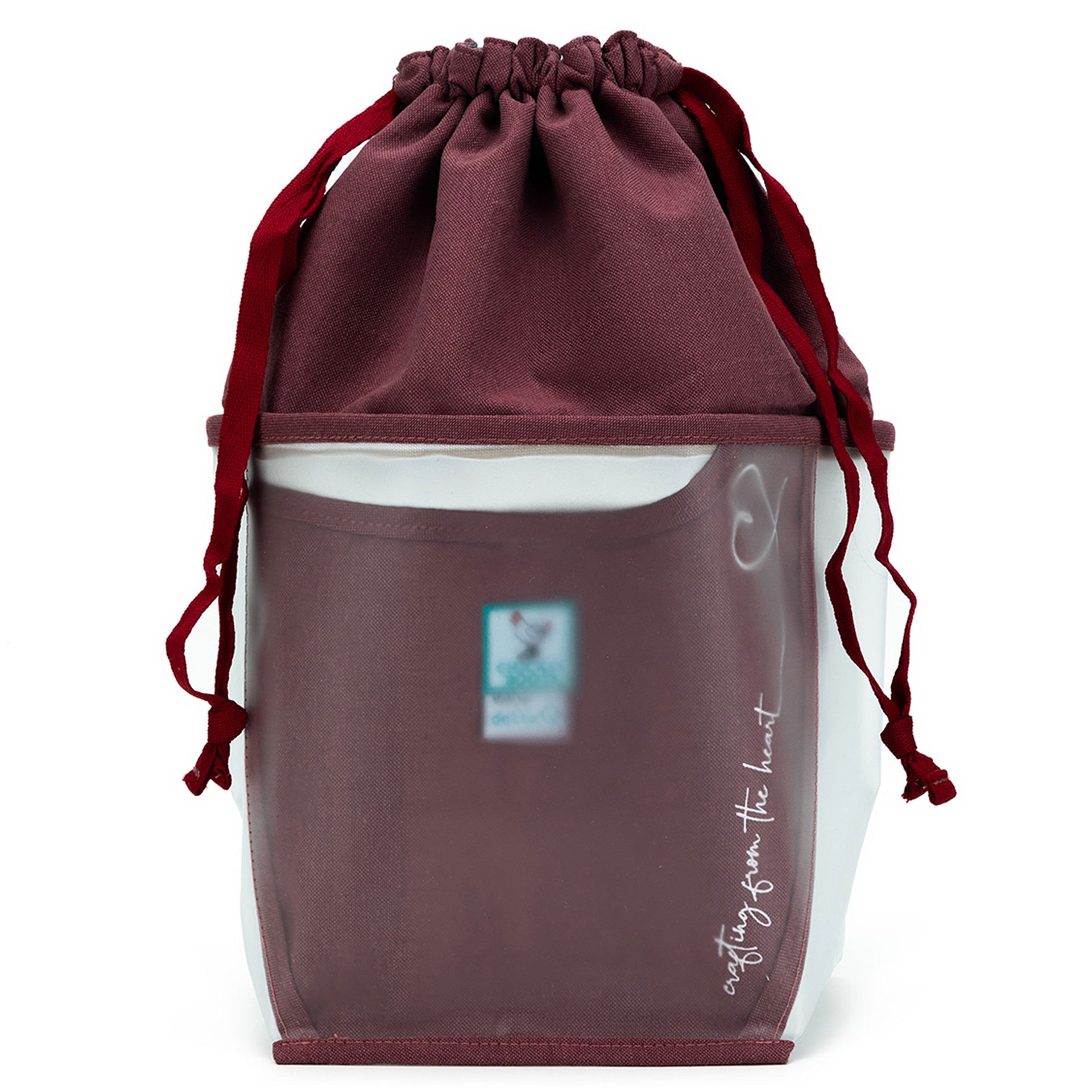 della Q Chicken Boots Double Double Project Bag - *Linen - Wine - Zoom Image
