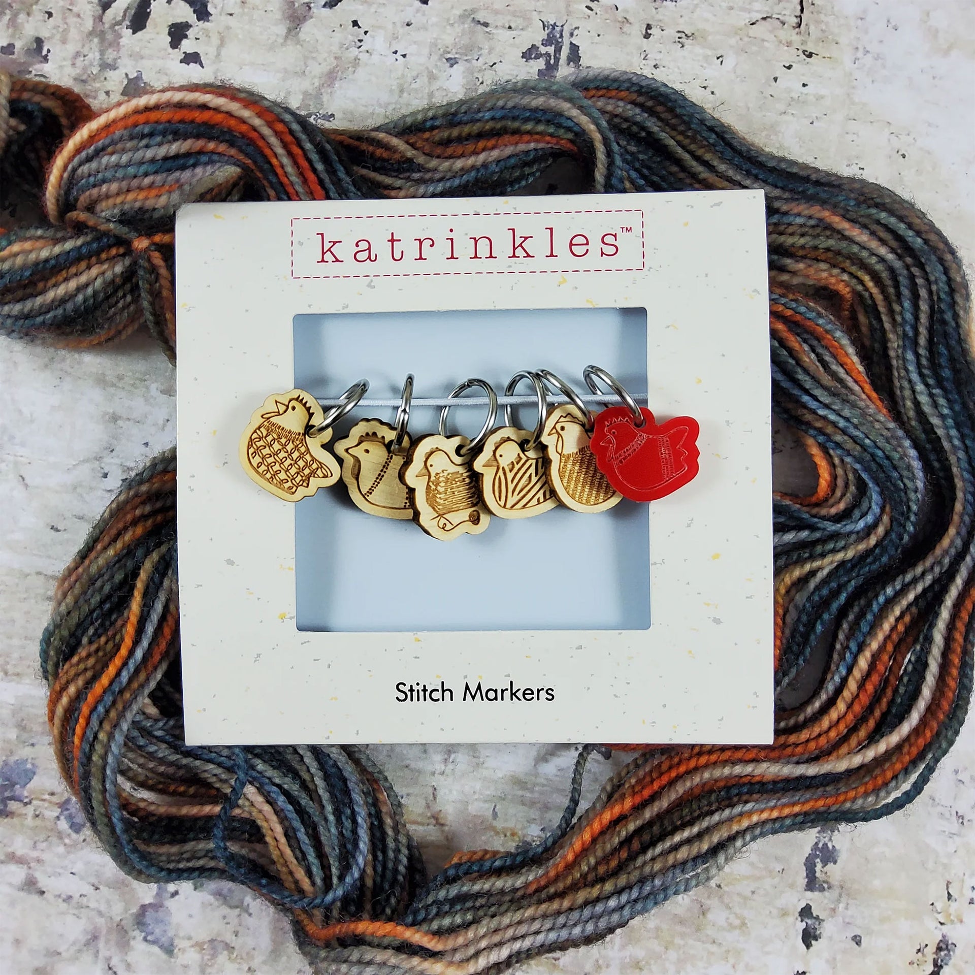 Katrinkles Stitch Markers - Yarn Chicken Stitch Marker Set - Zoom Image
