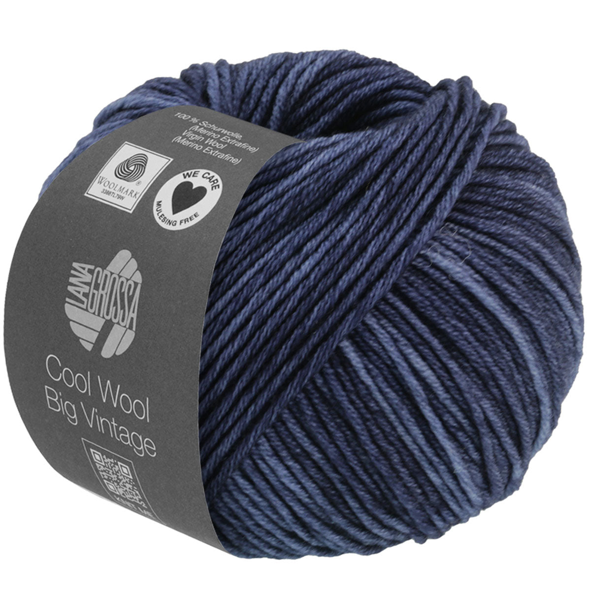 Lana Grossa Cool Wool Big Vintage Yarn - 7166 Dark Blue - Extra Image
