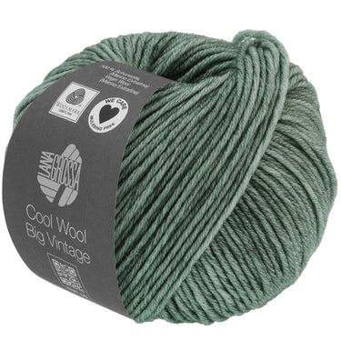 Lana Grossa Cool Wool Big Vintage Yarn - 7168 Green-Grey - Extra Image