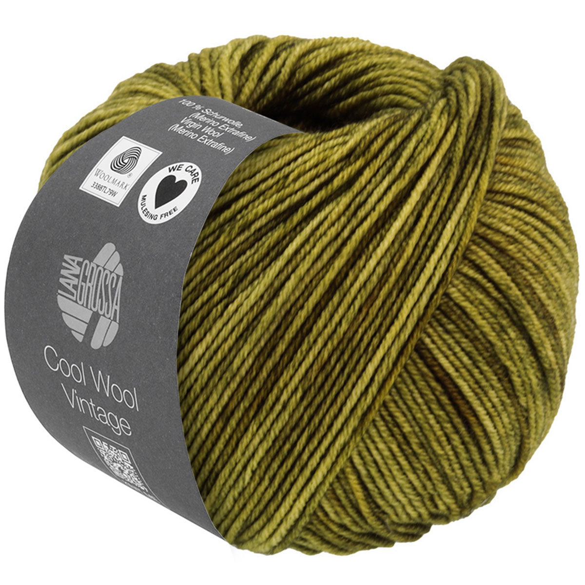 Lana Grossa Cool Wool Vintage Yarn - 7361 Olive - Extra Image
