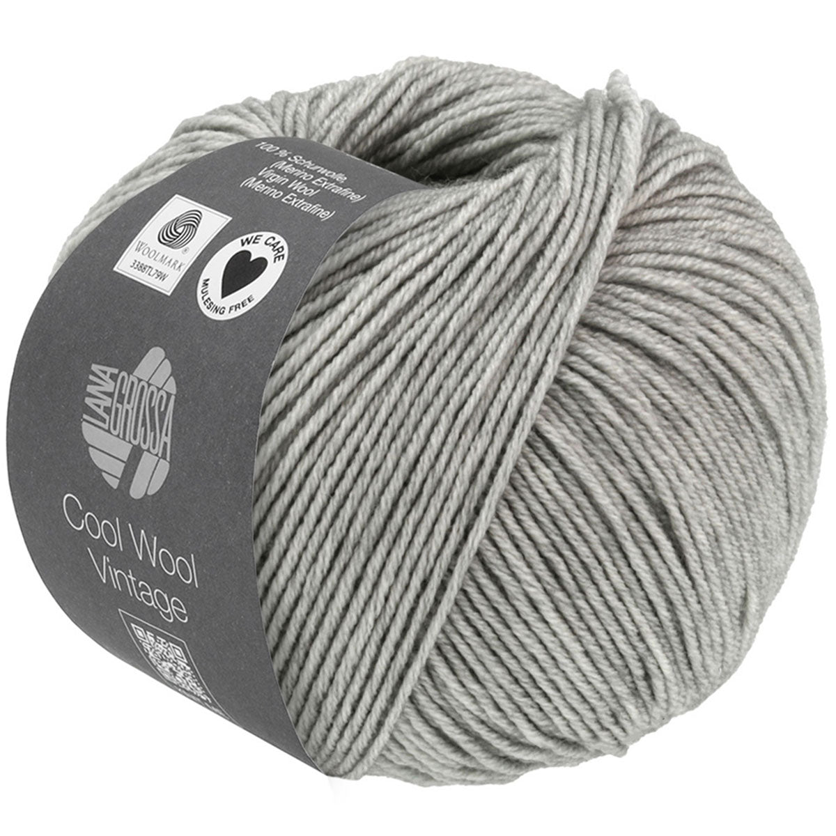 Lana Grossa Cool Wool Vintage Yarn - 7369 Light Grey - Extra Image
