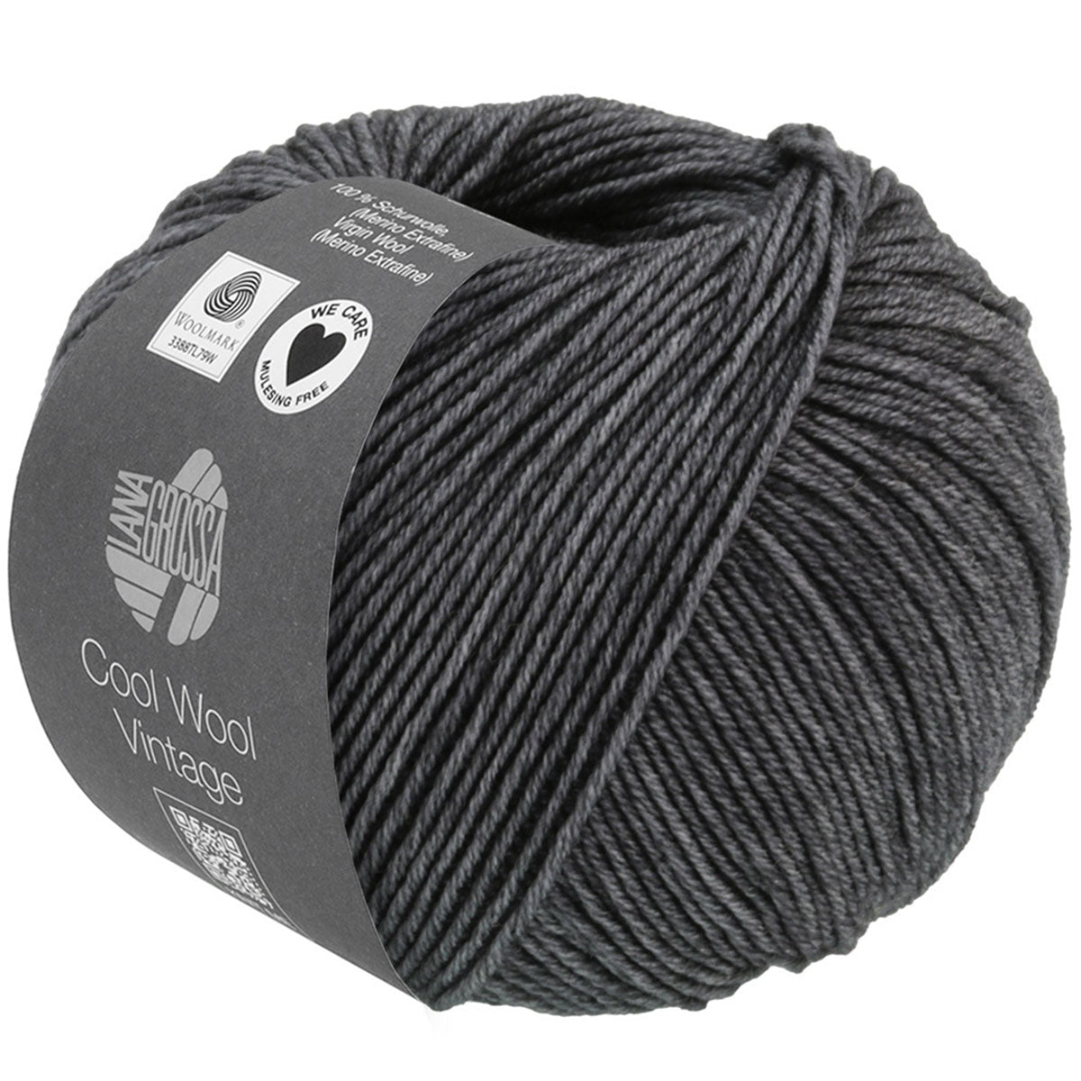 Lana Grossa Cool Wool Vintage Yarn - 7370 Charcoal - Extra Image
