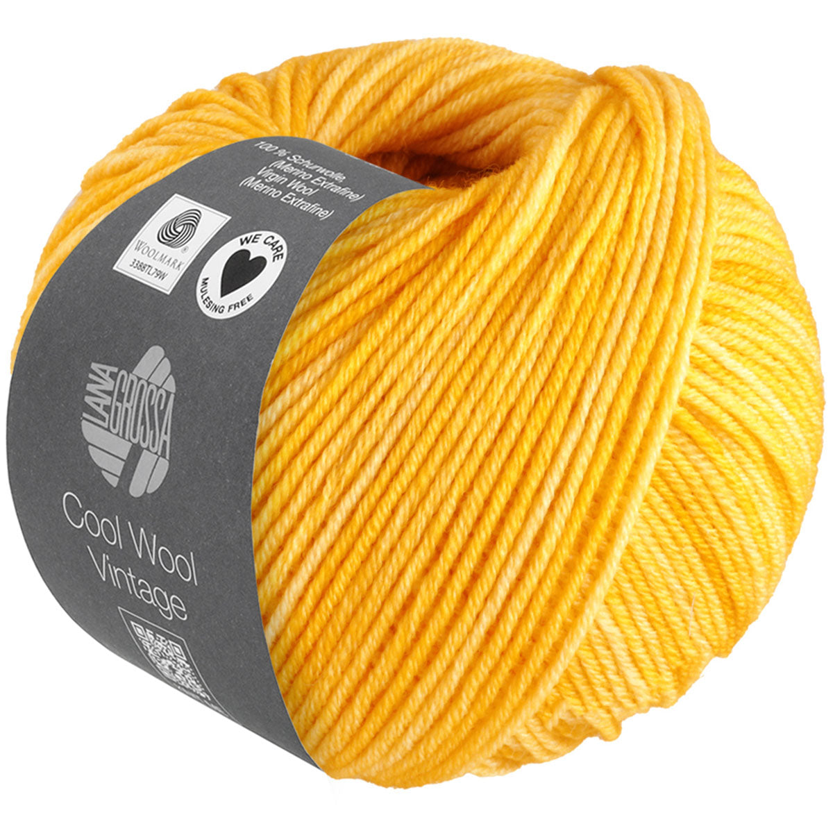 Lana Grossa Cool Wool Vintage Yarn - 7376 Yellow - Extra Image
