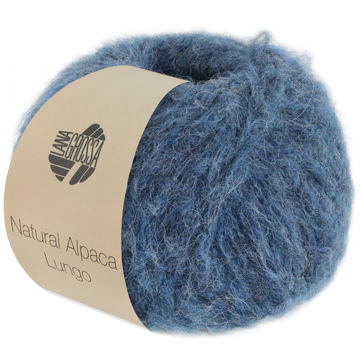 Lana Grossa Natural Alpaca Lungo Yarn - 07 Petrol Blue - Extra Image
