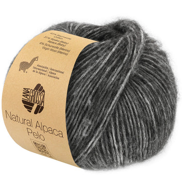 Lana Grossa Natural Alpaca Pelo Yarn - 04 Dark Grey Melange - Extra Image