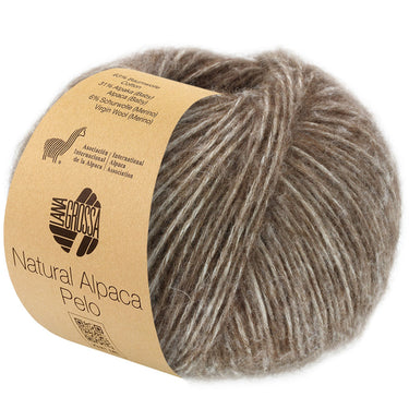 Lana Grossa Natural Alpaca Pelo Yarn - 08 Dark Brown Melange - Extra Image