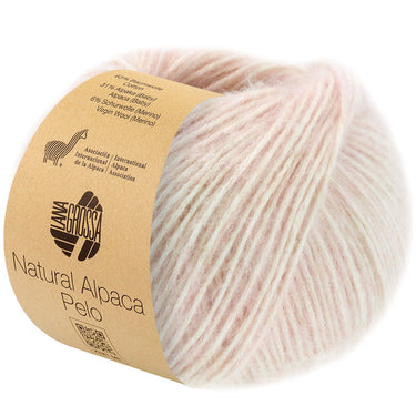 Lana Grossa Natural Alpaca Pelo Yarn - 11 Pale Pink Melange - Extra Image