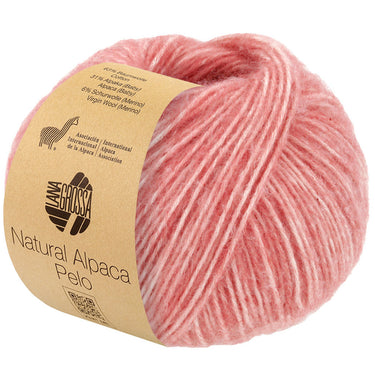 Lana Grossa Natural Alpaca Pelo Yarn - 16 Salmon Melange - Extra Image