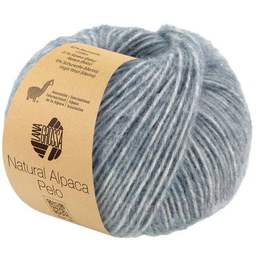 Lana Grossa Natural Alpaca Pelo Yarn - 17 Grey-Blue Melange - Extra Image