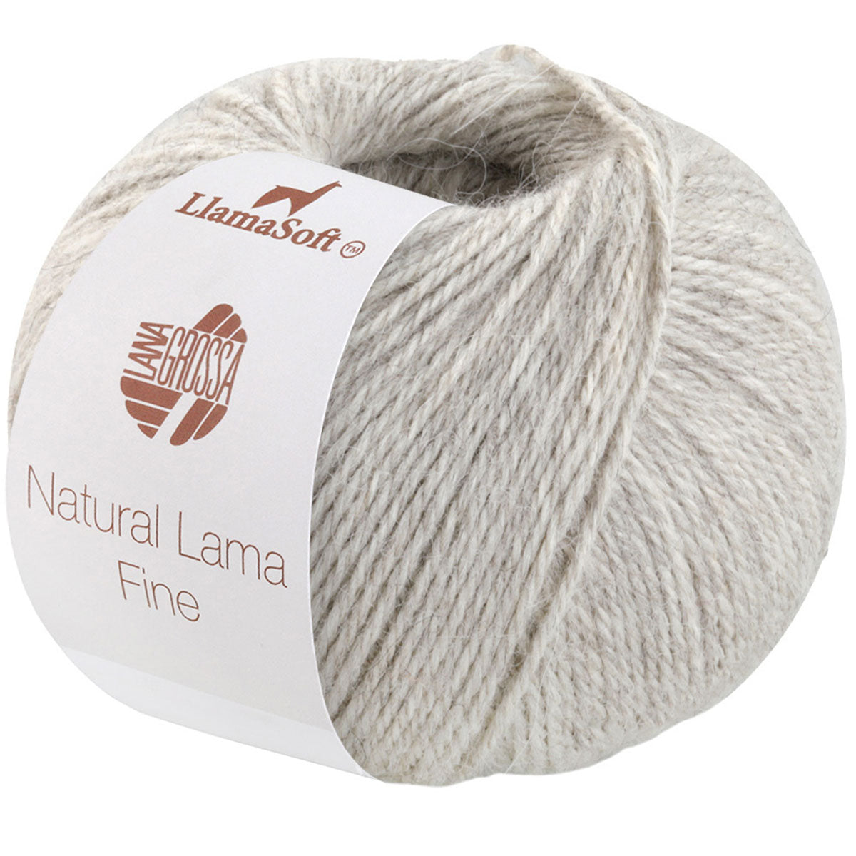 Lana Grossa Natural Lama Fine Yarn - 112 Grey-Beige - Extra Image