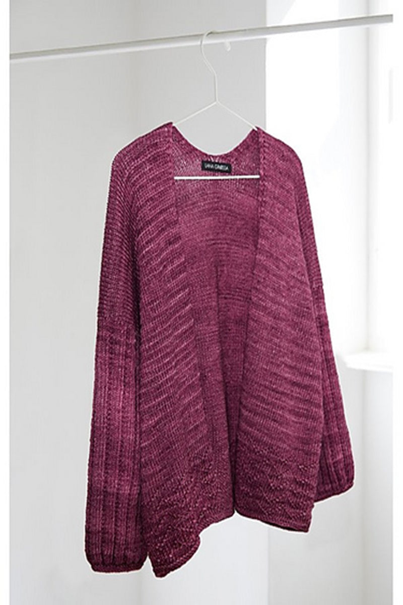 Lana Grossa Merino 3 Patterns - 33 Pattern Hem Cardigan - PDF Download - Extra Image
