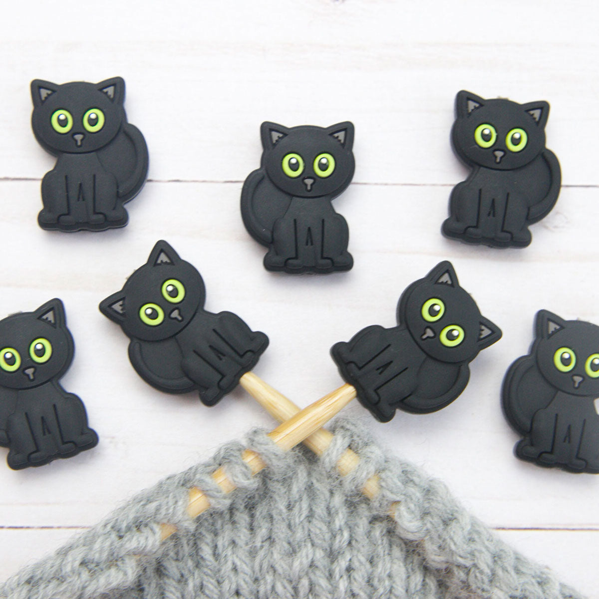 Fox & Pine Stitches Stitch Stoppers/  Point Protector - Black Cat - Extra Image