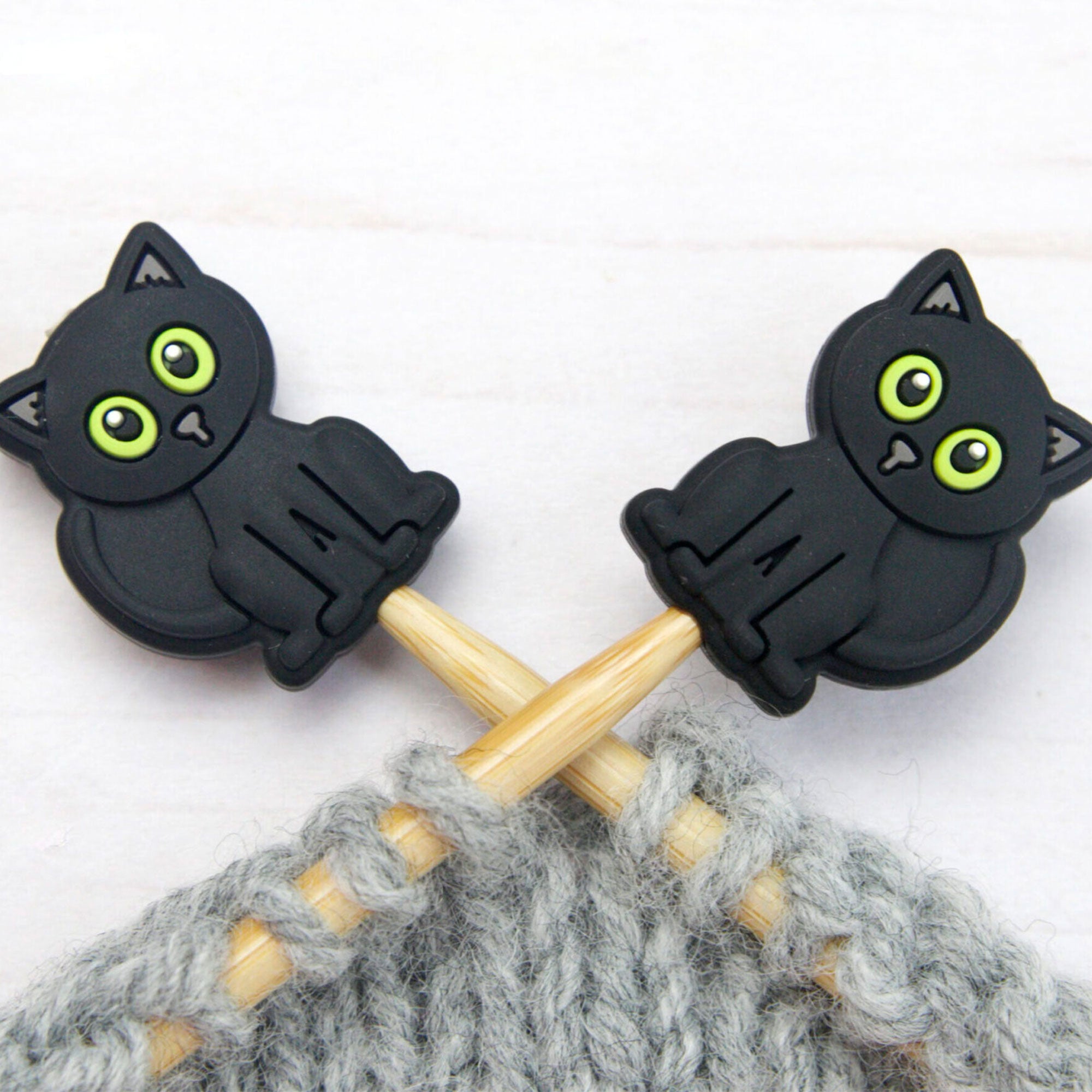 Fox & Pine Stitches Stitch Stoppers/  Point Protector - Black Cat - Zoom Image