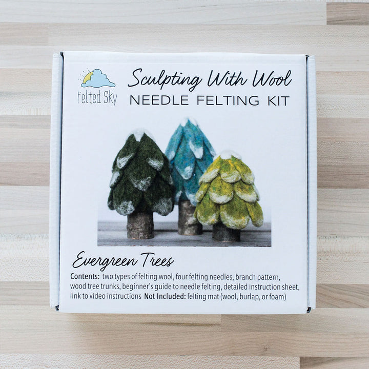 Felted Sky Sculpting With Wool Needle Felting Kits - Evergreen Trees - Extra Image