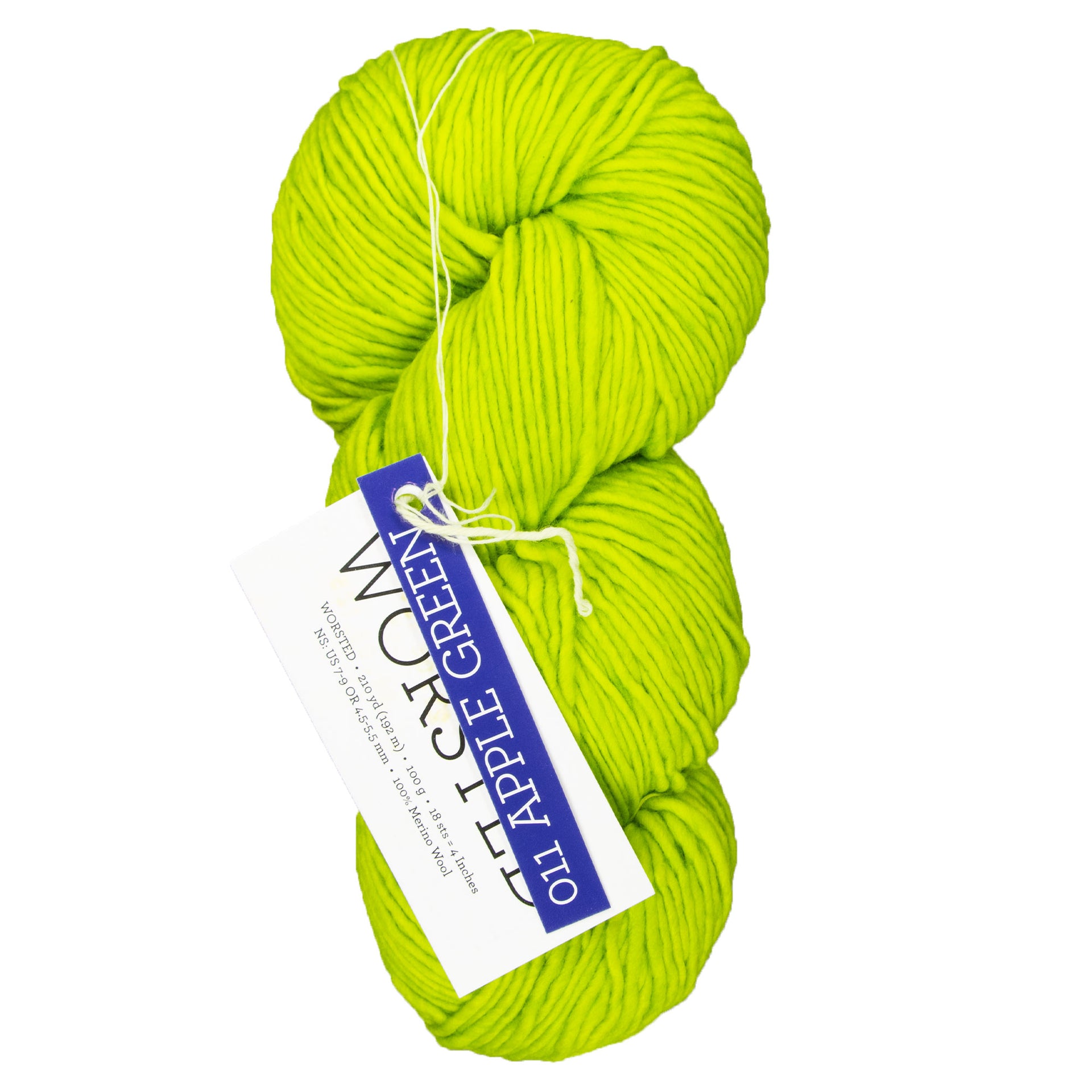 Malabrigo Worsted Merino Yarn - 011 Apple Green - Zoom Image

