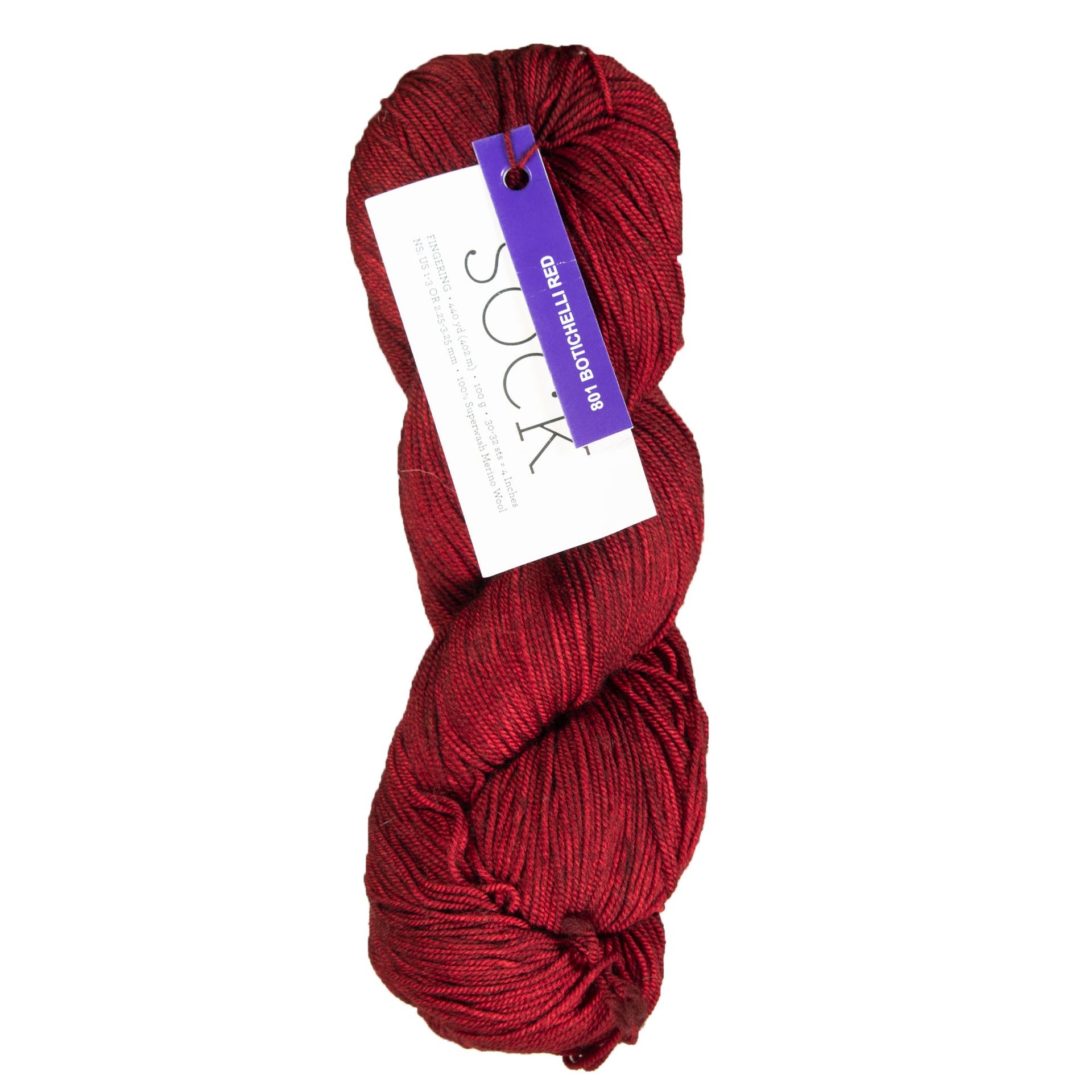 Malabrigo Sock Yarn - 801 Boticelli Red - Zoom Image

