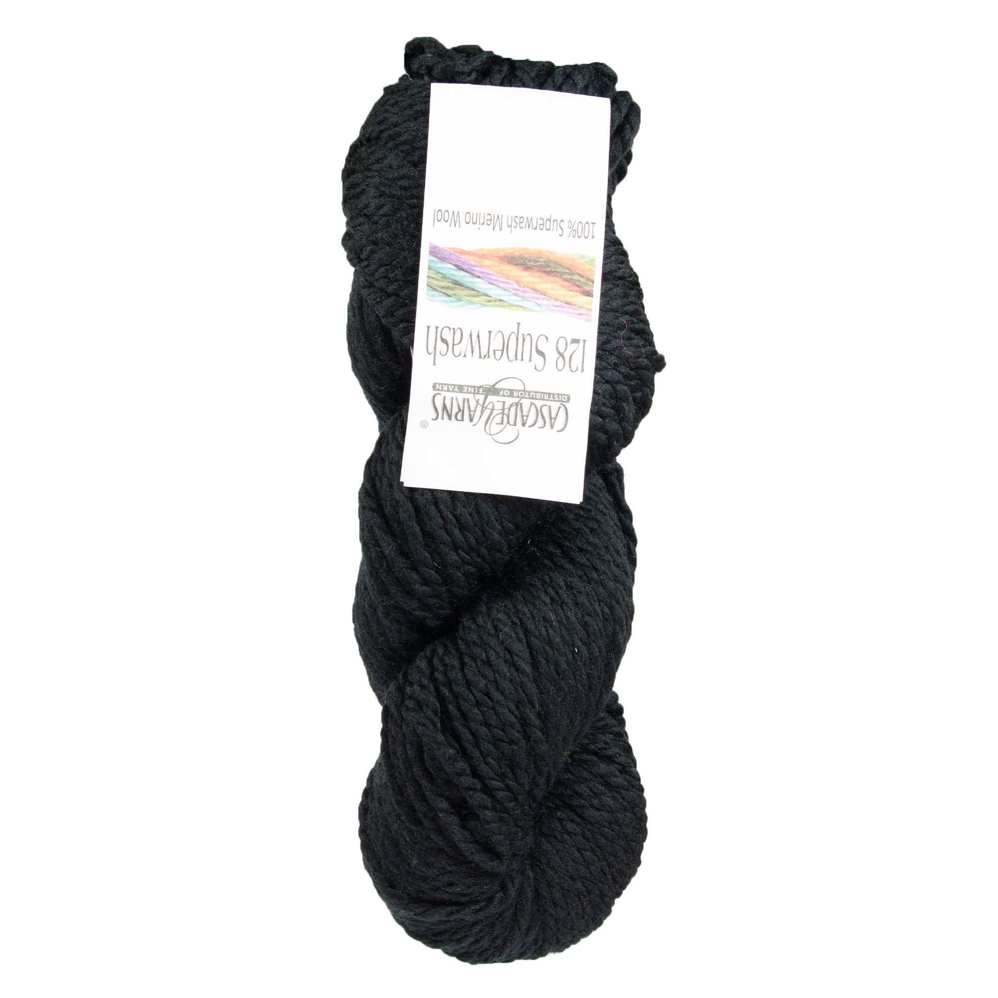 Cascade Yarns 128 Superwash Yarn - 815 Black - Zoom Image