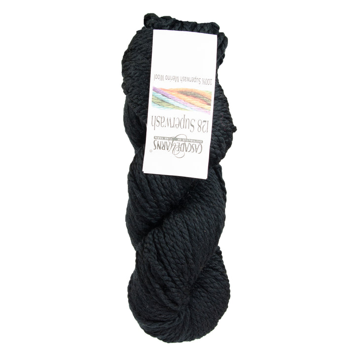 Cascade Yarns 128 Superwash Yarn - 815 Black - Zoom Image