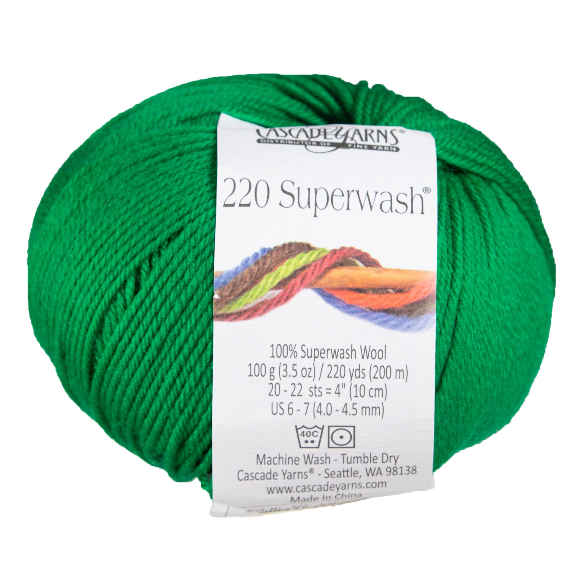 Cascade Yarns 220 Superwash Yarn - 0864 Christmas Green - Zoom Image
