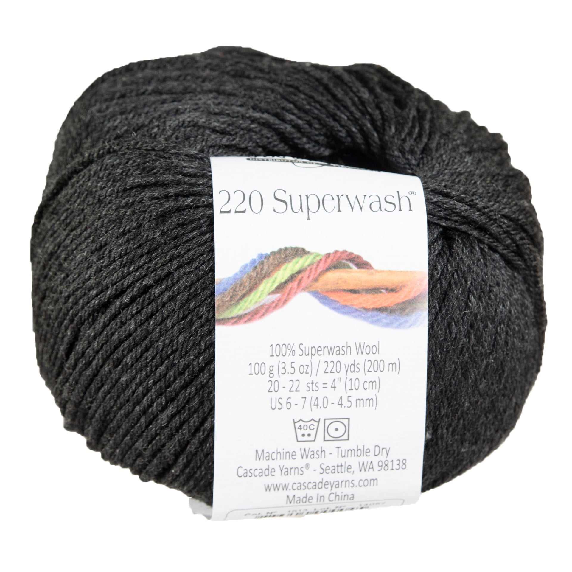Cascade Yarns 220 Superwash Yarn - 1913 Jet - Zoom Image
