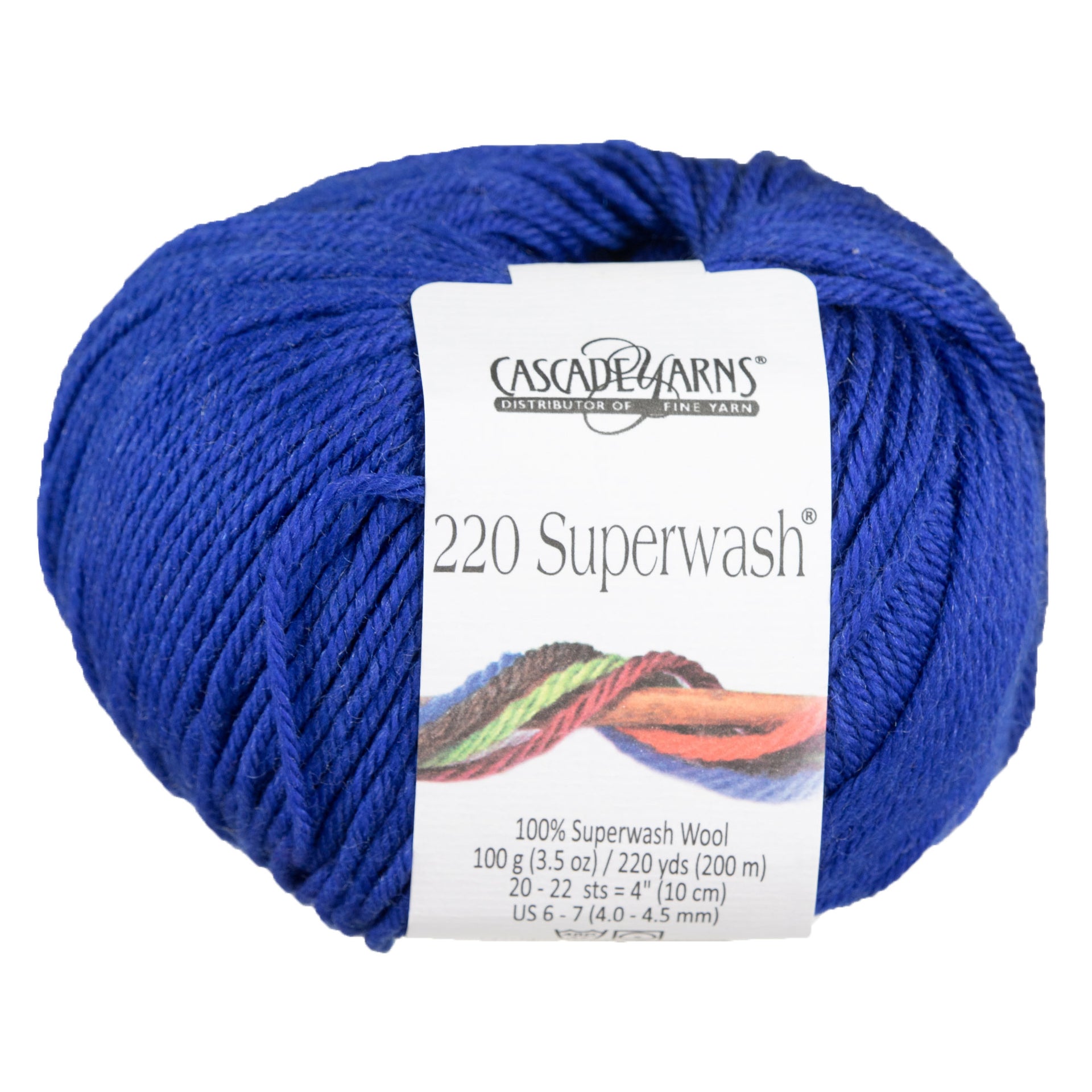 Cascade Yarns 220 Superwash Yarn - 1925 Cobalt Heather - Zoom Image

