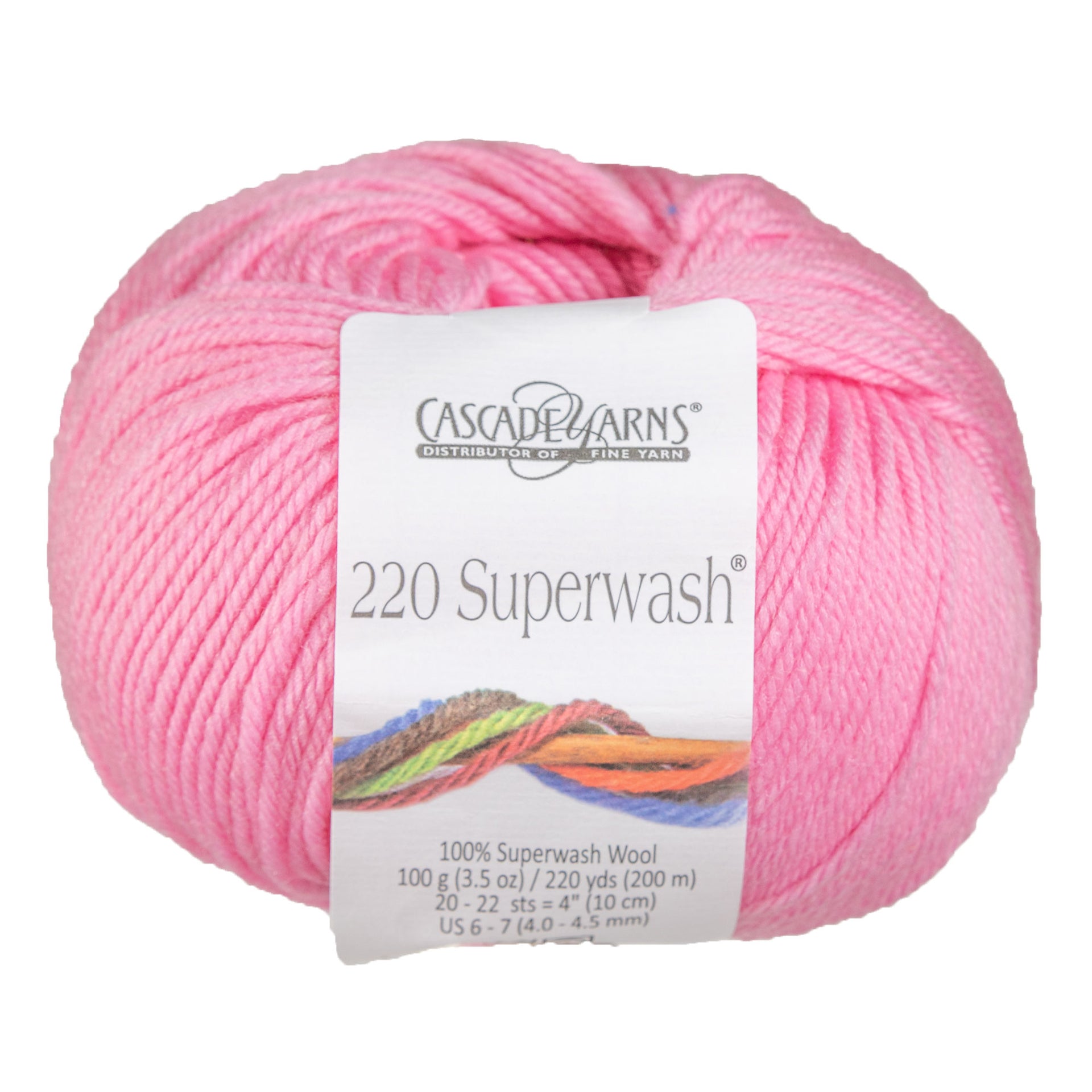 Cascade Yarns 220 Superwash Yarn - 0835 Pink Rose - Zoom Image
