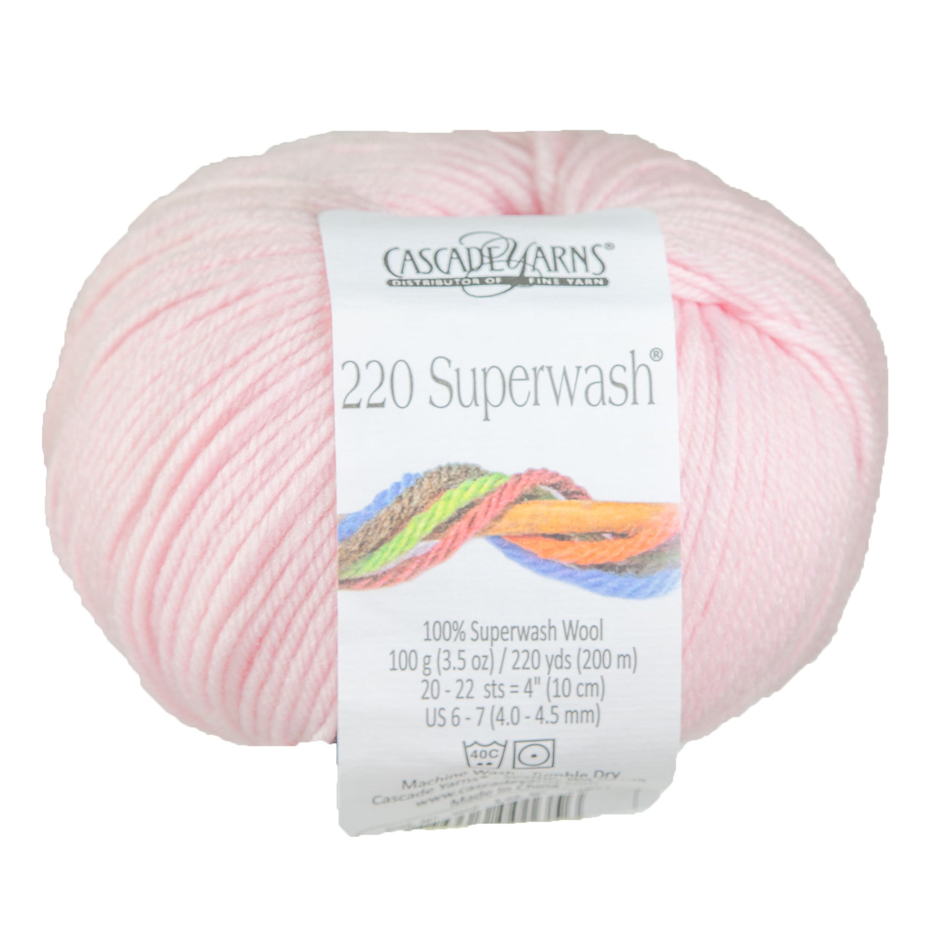 Cascade Yarns 220 Superwash Yarn - 0902 Soft Pink - Zoom Image
