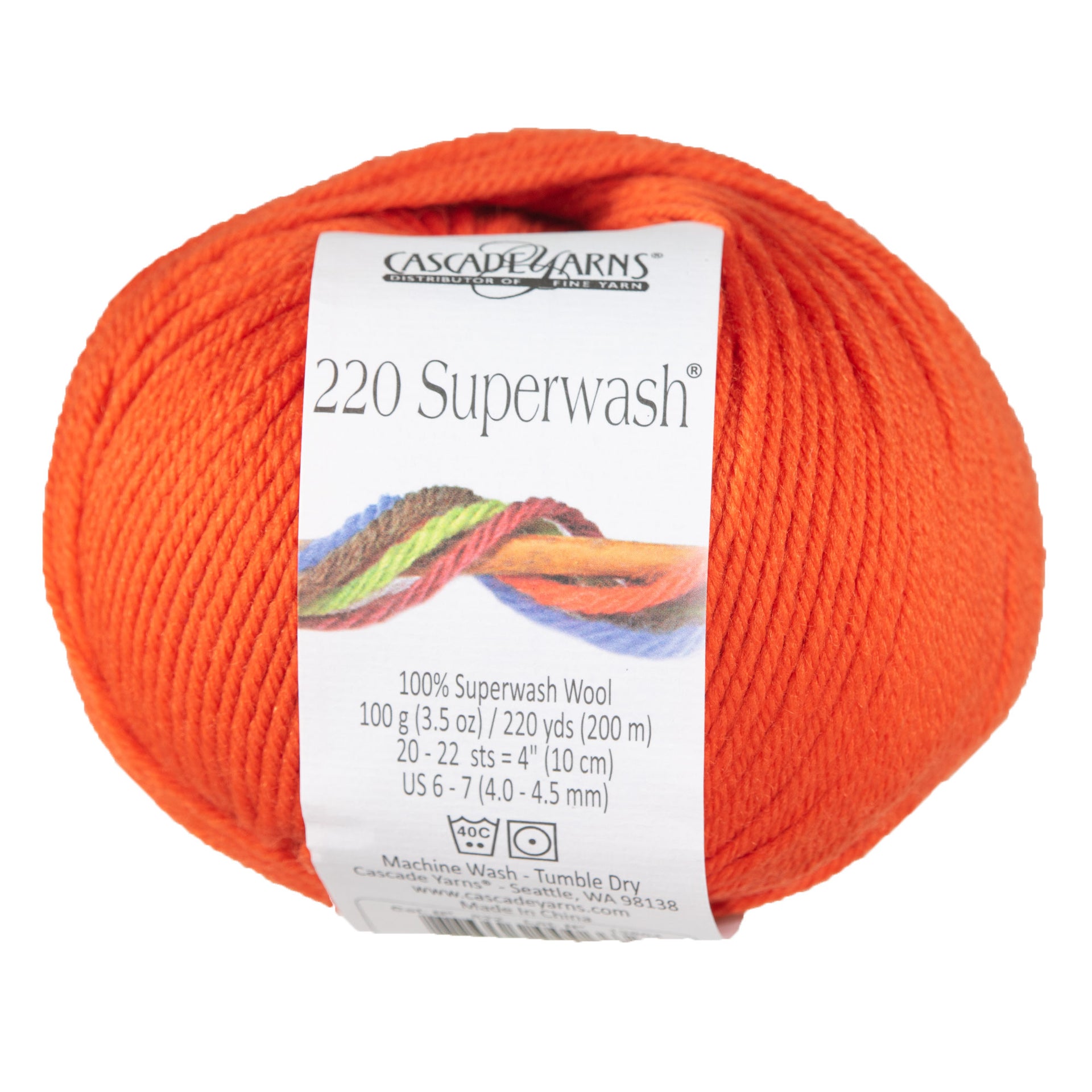 Cascade Yarns 220 Superwash Yarn - 0822 Pumpkin - Zoom Image
