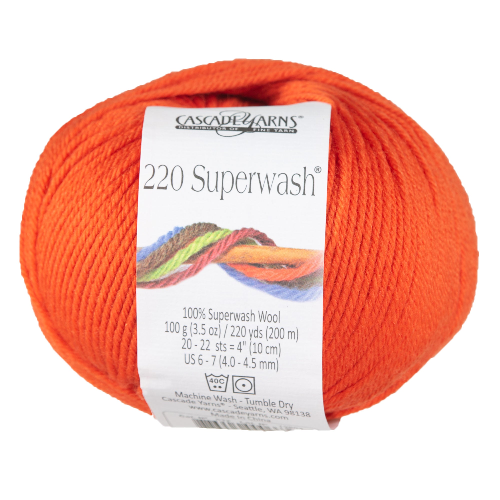 Cascade Yarns 220 Superwash Yarn - 0822 Pumpkin - Zoom Image