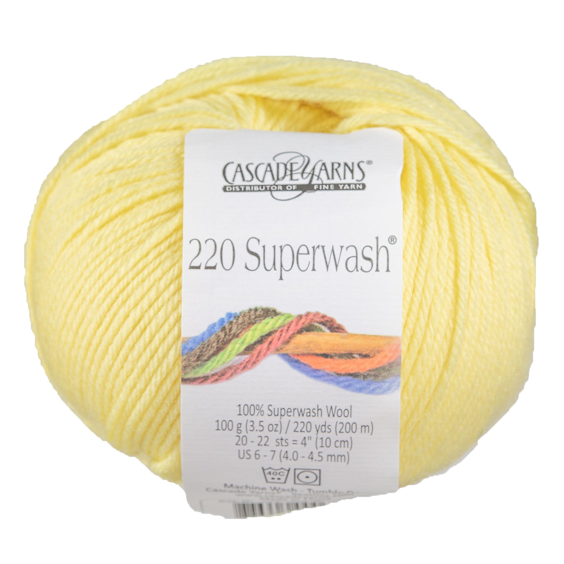 Cascade Yarns 220 Superwash Yarn - 0824 Yellow - Zoom Image
