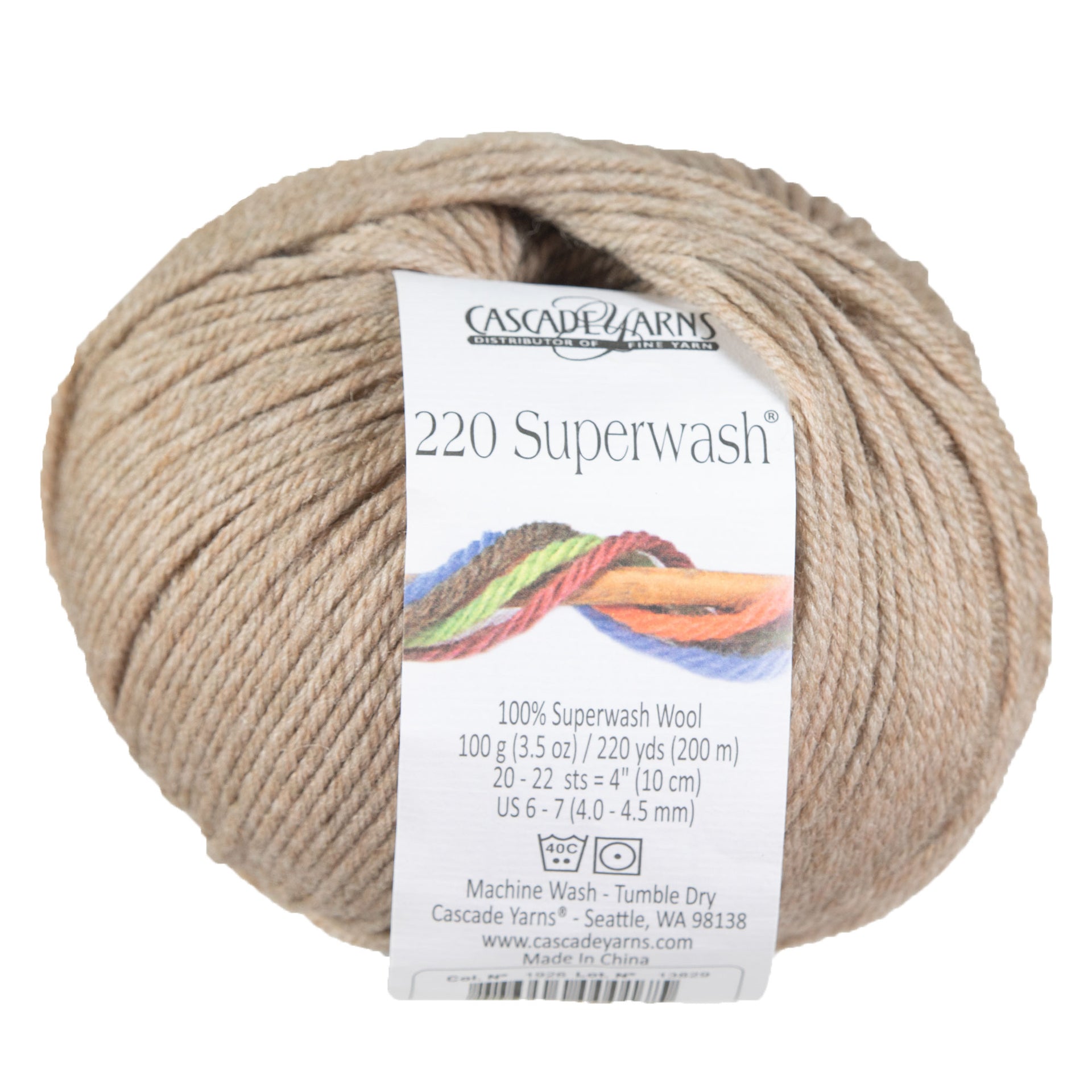 Cascade Yarns 220 Superwash Yarn - 1926 Doeskin Heather - Zoom Image
