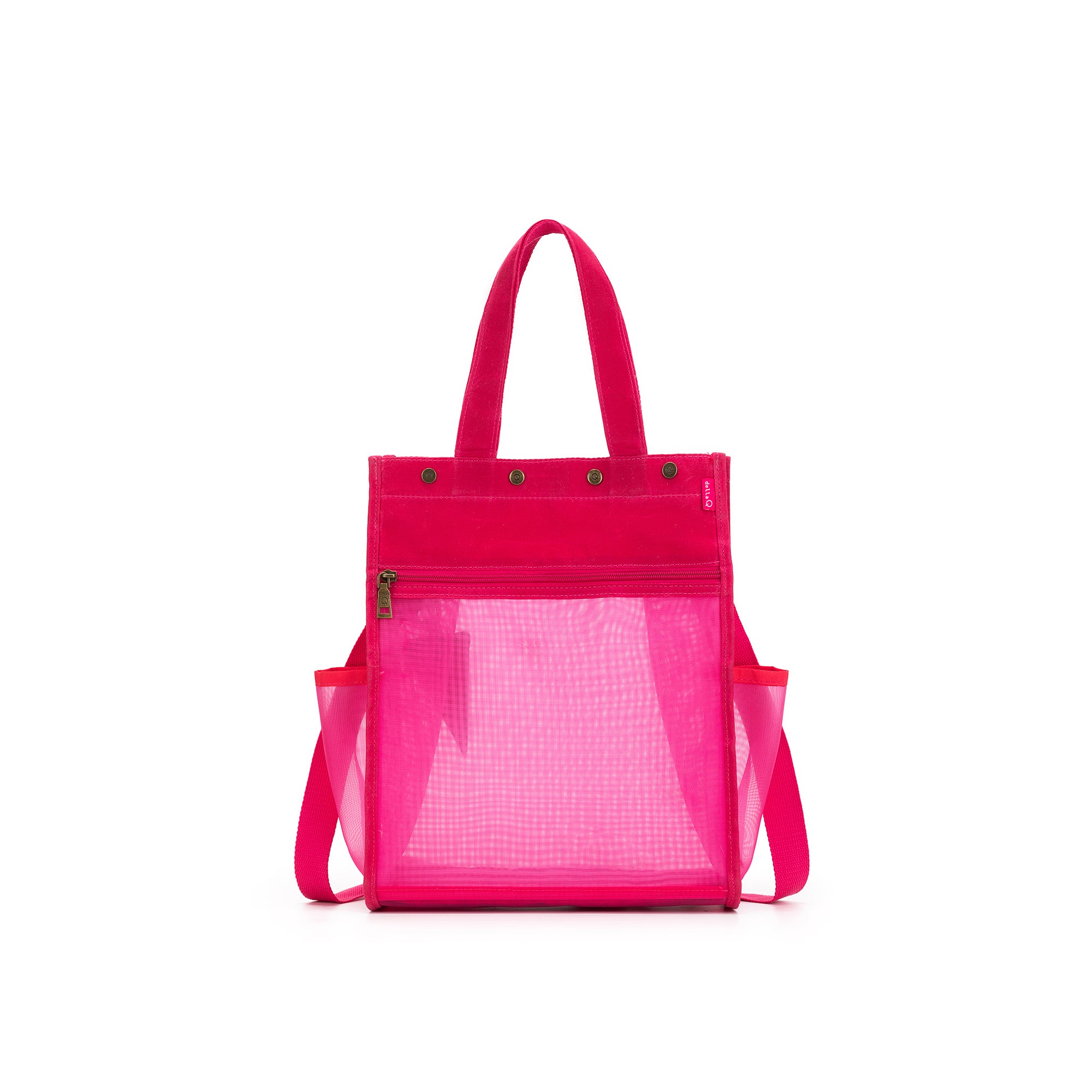 della Q Maker's Tall Mesh Tote - Vivid Rose | Jimmybeanswool.com