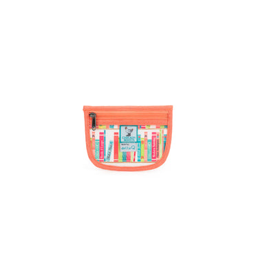della Q Chicken Boots Stitch Marker Pouch - *Linen - Library - Coral