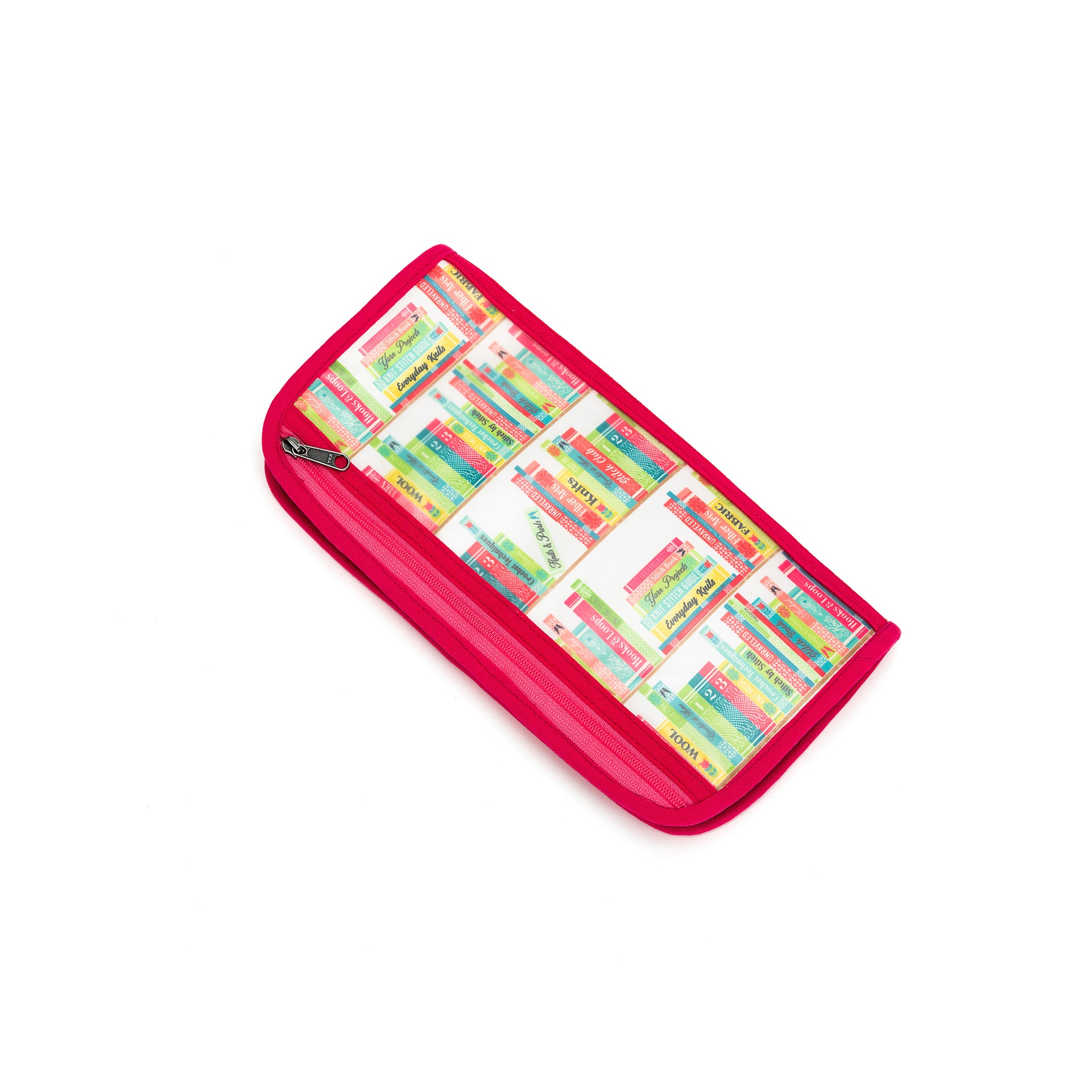 della Q Chicken Boots DPN/Crochet Hook Case - *Linen - Library - Fuchsia
