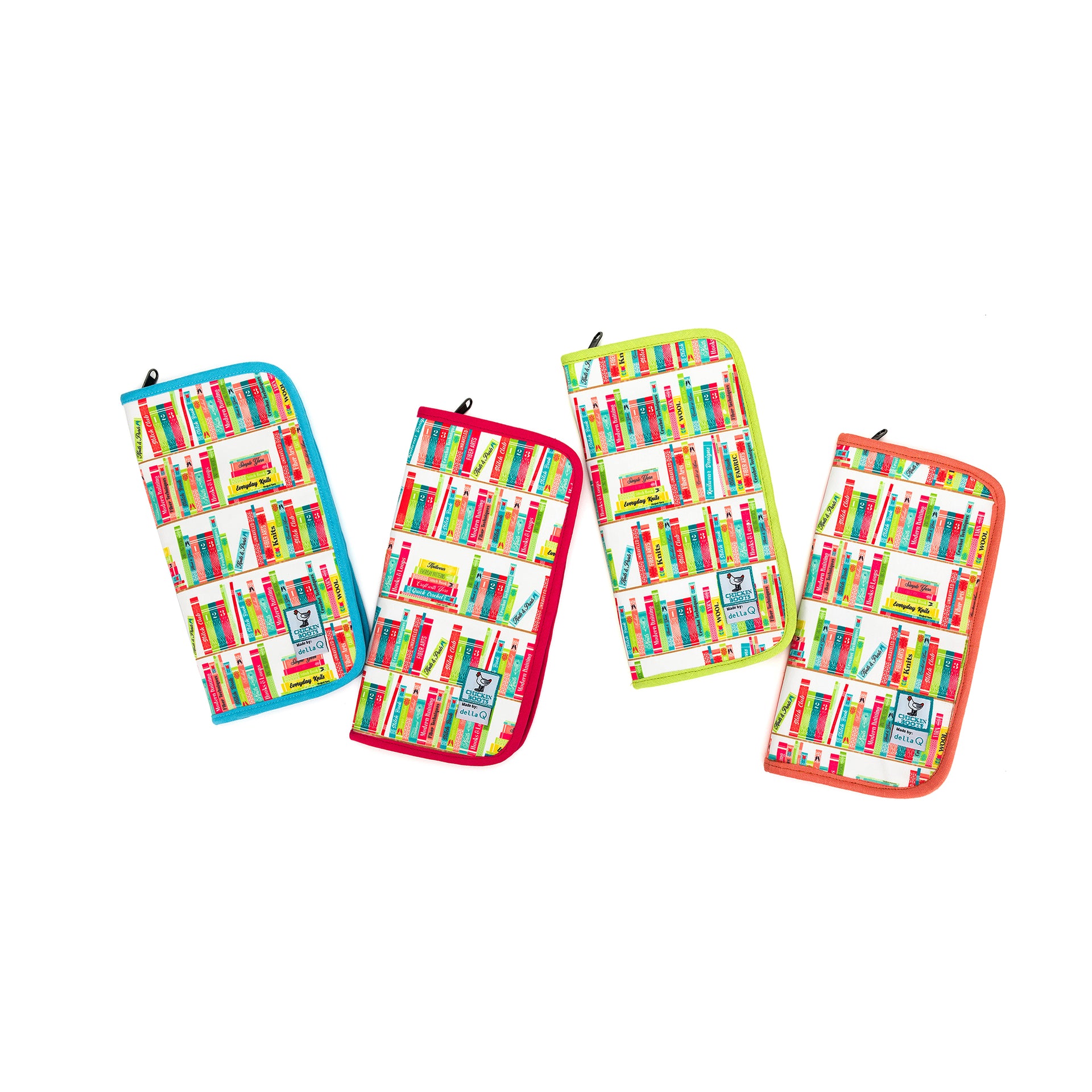 della Q Chicken Boots DPN/Crochet Hook Case - *Linen - Library - Coral
