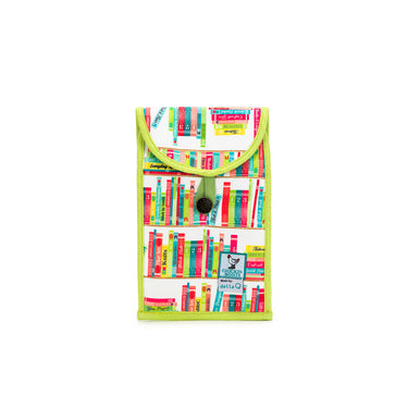 della Q Chicken Boots Accordion Circular Needle Pouch - *Linen - Library - Lime