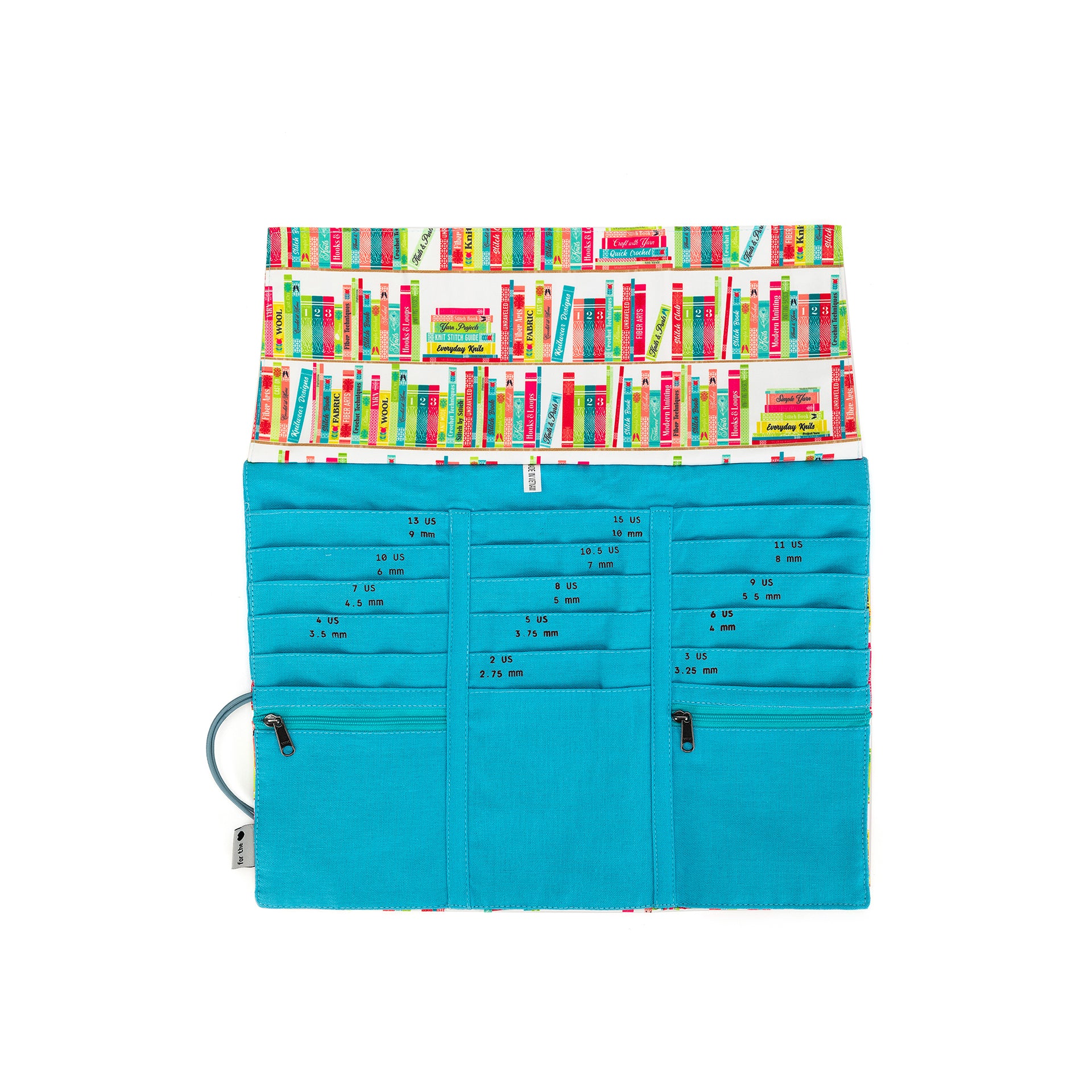 della Q Tri-Fold Circular Needle Case - 1145 - *Linen - Library - Sky
