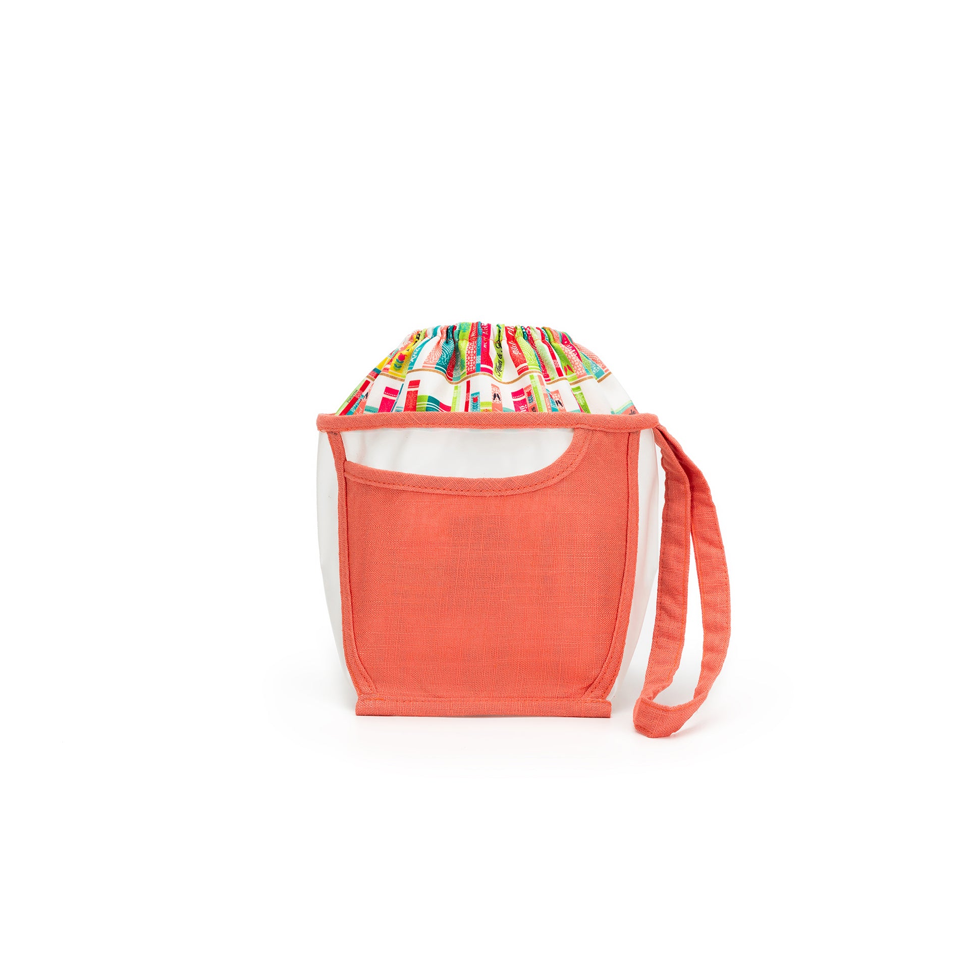 della Q Chicken Boots Clear Wristlet - *Linen - Library - Coral
