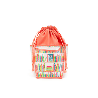 della Q Chicken Boots Double Double Project Bag - *Linen - Library - Coral