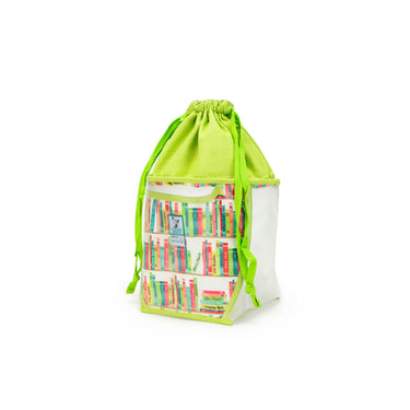 della Q Chicken Boots Double Double Project Bag - *Linen - Library - Lime