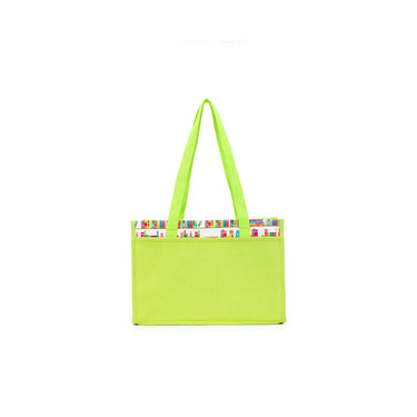 della Q Chicken Boots Project Bag - *Linen - Library - Lime