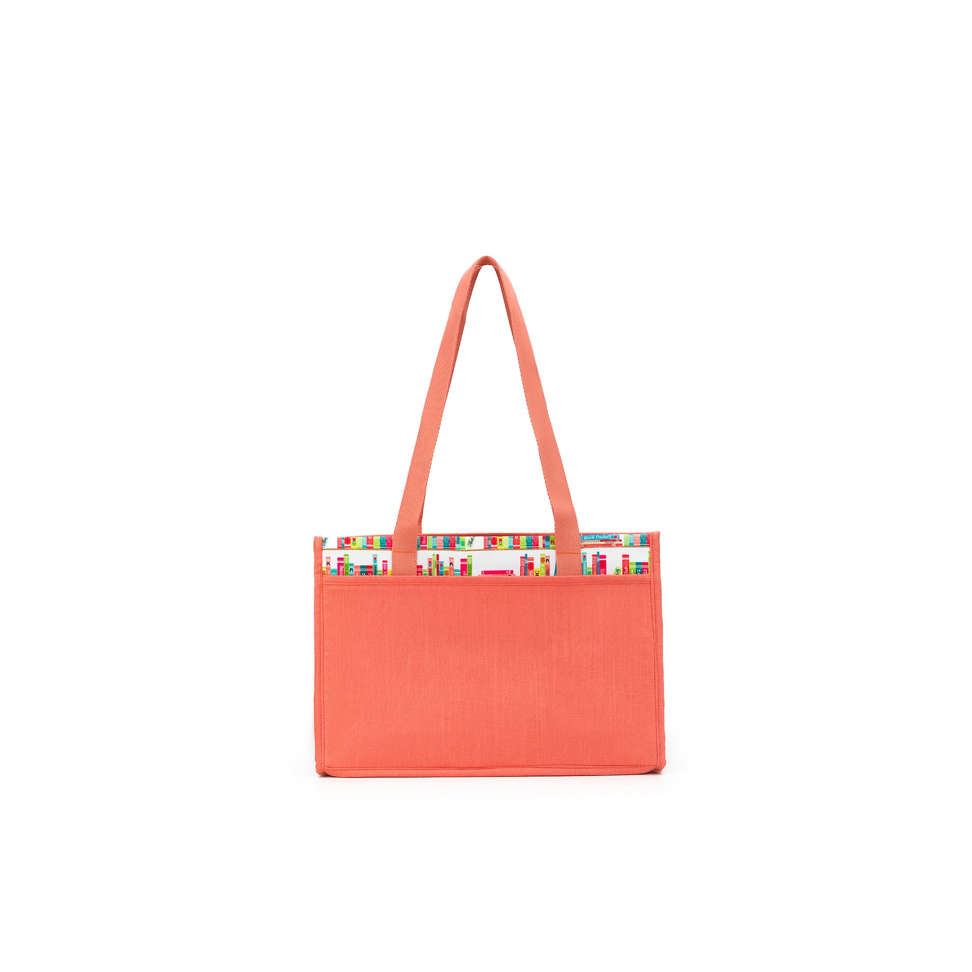 della Q Chicken Boots Project Bag - *Linen - Library - Coral

