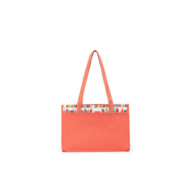 della Q Chicken Boots Project Bag - *Linen - Library - Coral