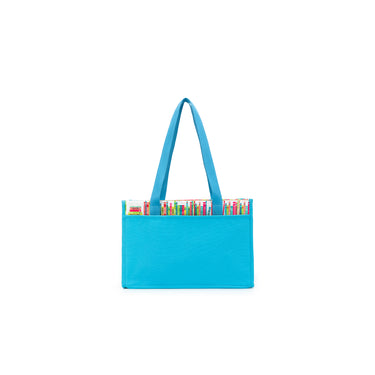 della Q Chicken Boots Project Bag - *Linen - Library - Sky