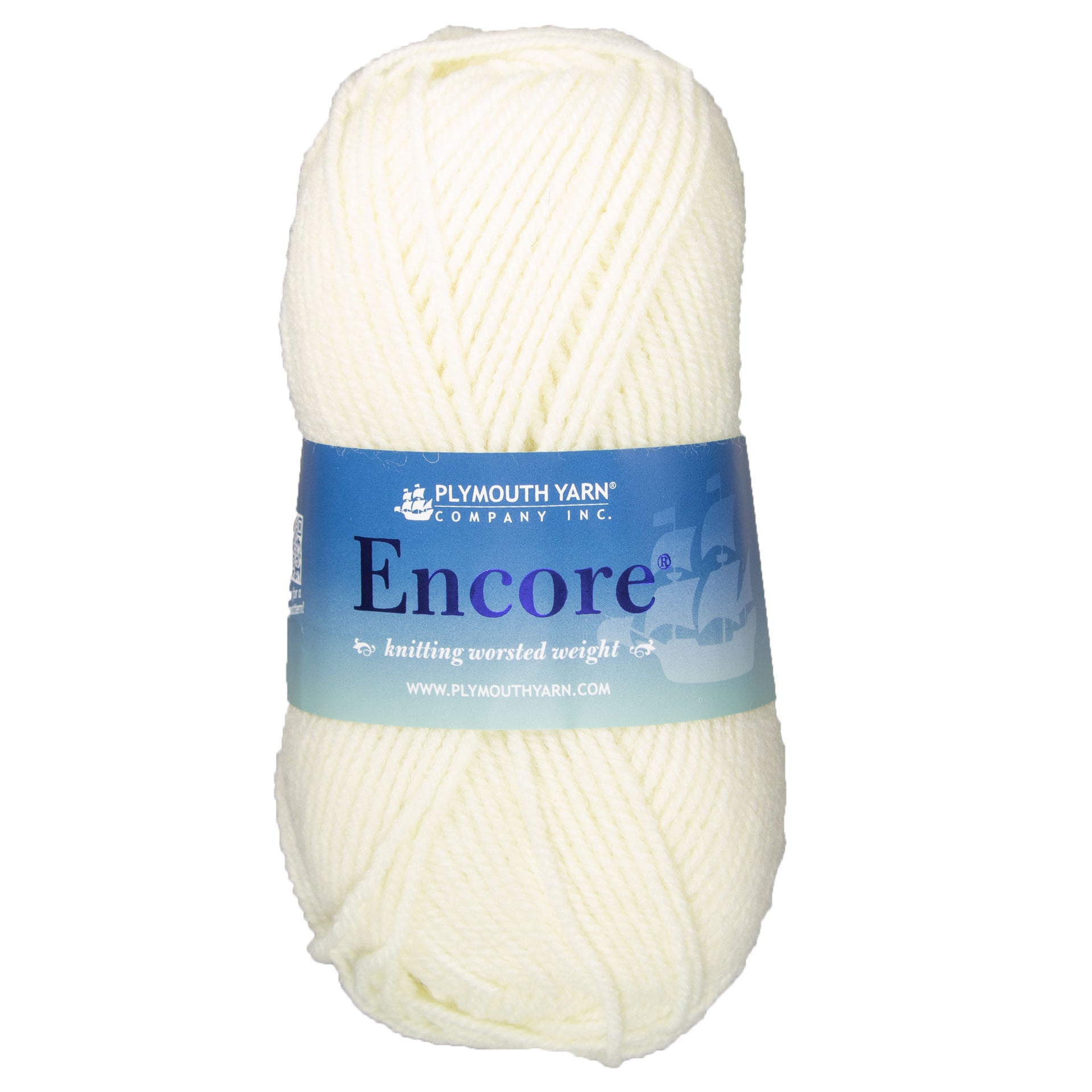 Plymouth Yarn Encore Worsted Yarn - 0146 Winter White - Zoom Image
